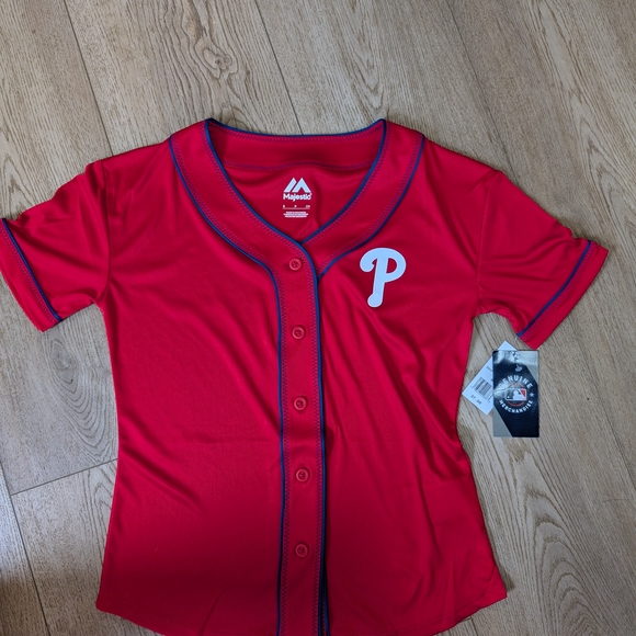 Philadelphia Phillies Majestic Women's Red Short Sleeve Tee - Picture 5 of 8
